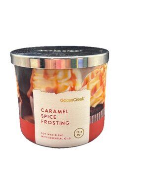 Goose Creek Caramel Spice Frosting 3 Wick Jar Candle 14.5 oz Fall Autumn Toffee